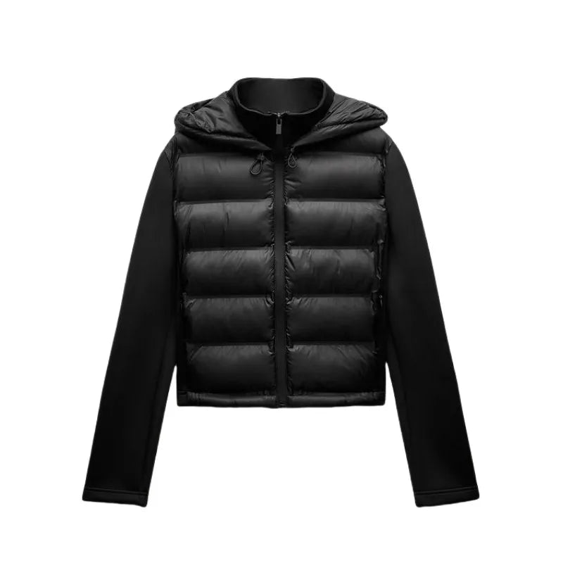 2025 Winter New Arrival Women'S Lightweight Warm down Jacket with Long Sleeves and Zippered Hooded Sports Coat 4391742