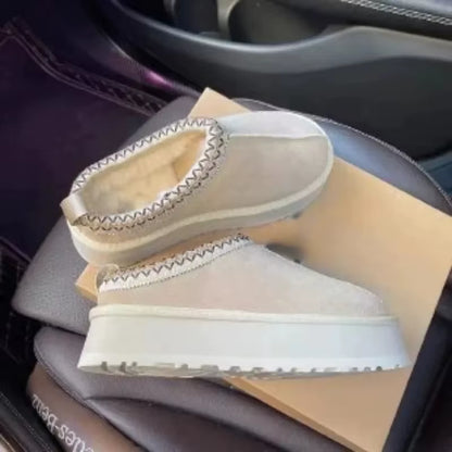 2025 New Winter Women'S Short Plush Flats Snow Boots Warm Suede Thick-Soled Shoes Women'S Chelsea Boots Large Size Botas Mujer